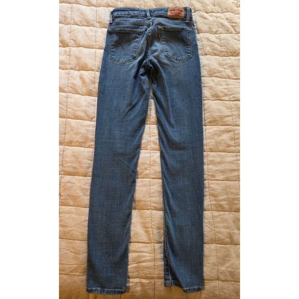 Levi's 711 Skinny Jeans Women 25x30‎ Blue Denim Cotton Stretch Med Wash Mid Rise